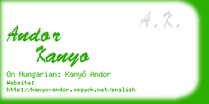andor kanyo business card